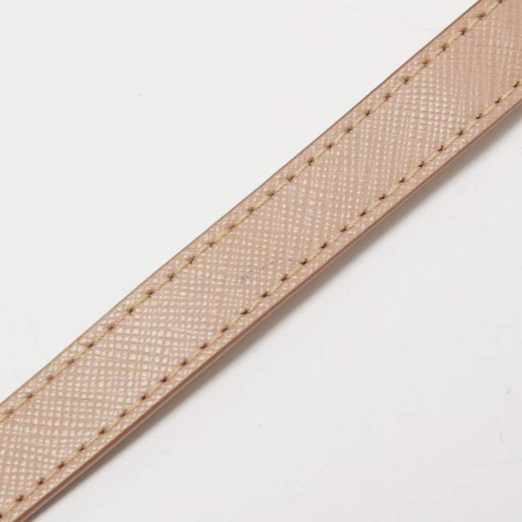 Pre Owned Prada Pink Saffiano Lux Leather Medium Double Zip Tote