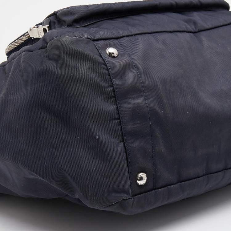 Pre Owned Prada Navy Blue Nylon Tessuto Diaper Bag