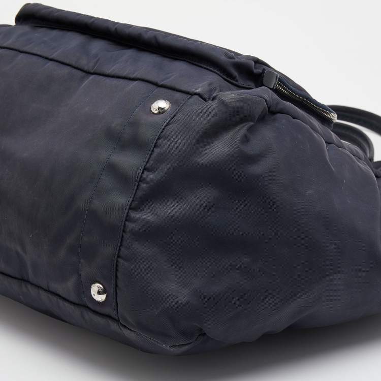 Pre Owned Prada Navy Blue Nylon Tessuto Diaper Bag