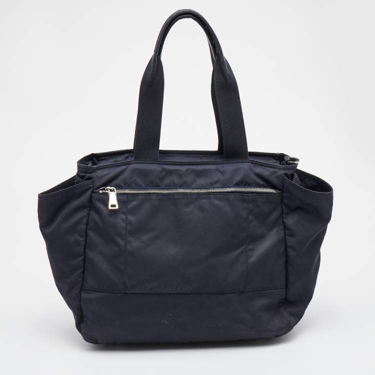 Pre Owned Prada Navy Blue Nylon Tessuto Diaper Bag