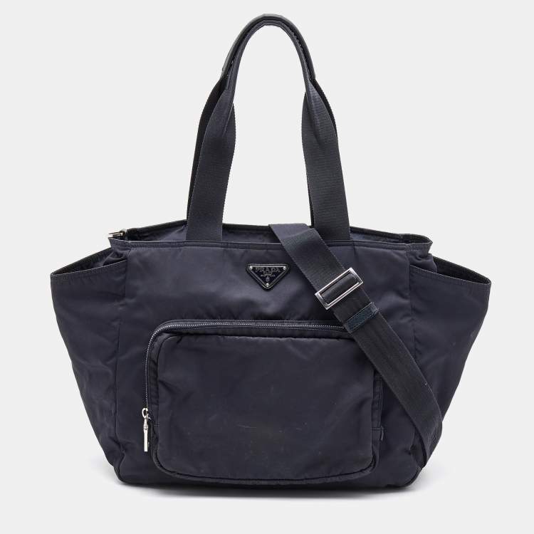 Prada Navy Blue Nylon Tessuto Diaper Bag Prada | The Luxury Closet