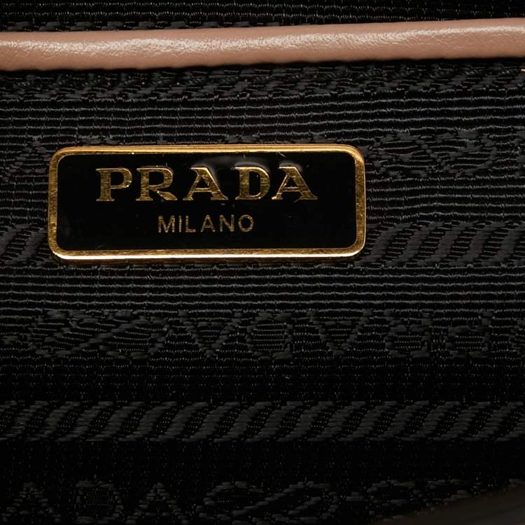 Pre Owned Prada Pink Leather Flip Lock Chain Shoulder Bag