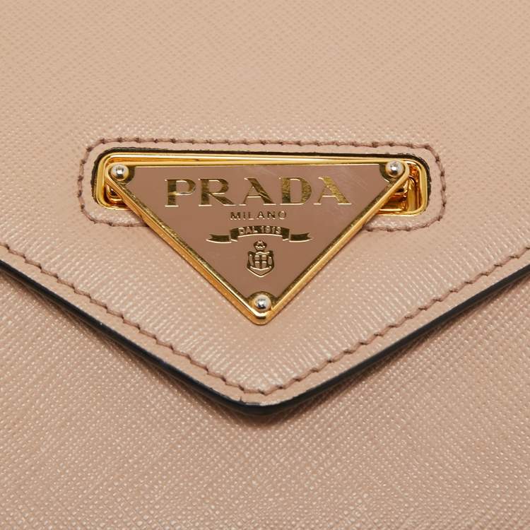 Pre Owned Prada Pink Leather Flip Lock Chain Shoulder Bag