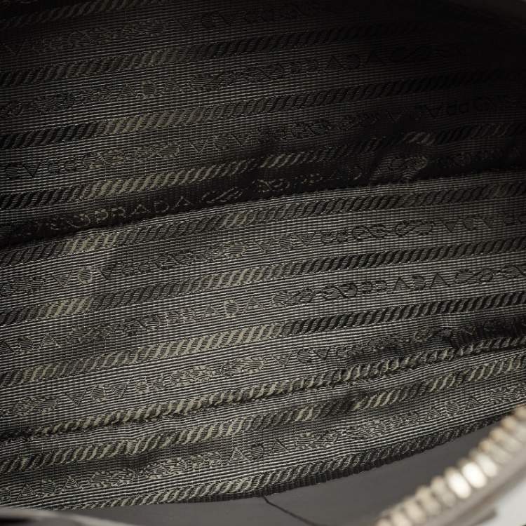 Pre Owned Prada Two Tone Grey Saffiano Lux Leather Promenade Satchel