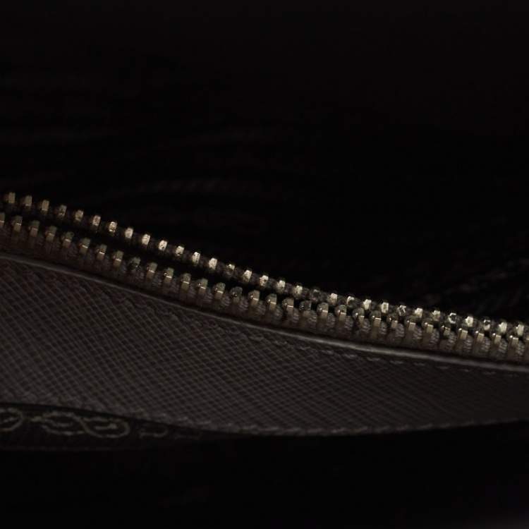 Pre Owned Prada Two Tone Grey Saffiano Lux Leather Promenade Satchel