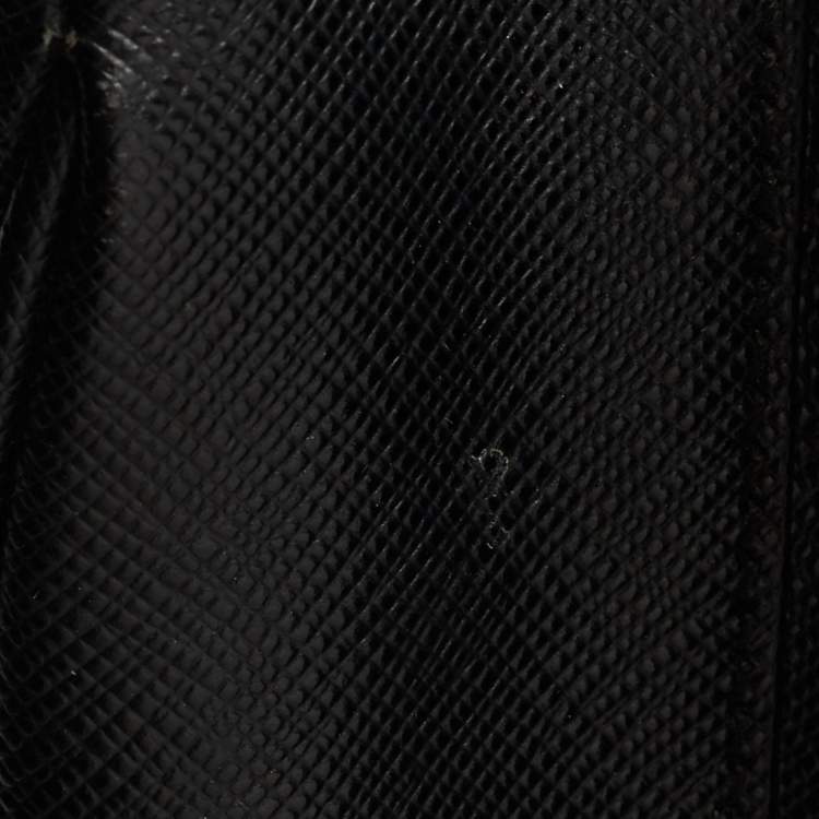 Pre Owned Prada Black Saffiano Lux Leather Medium Galleria Zip Tote