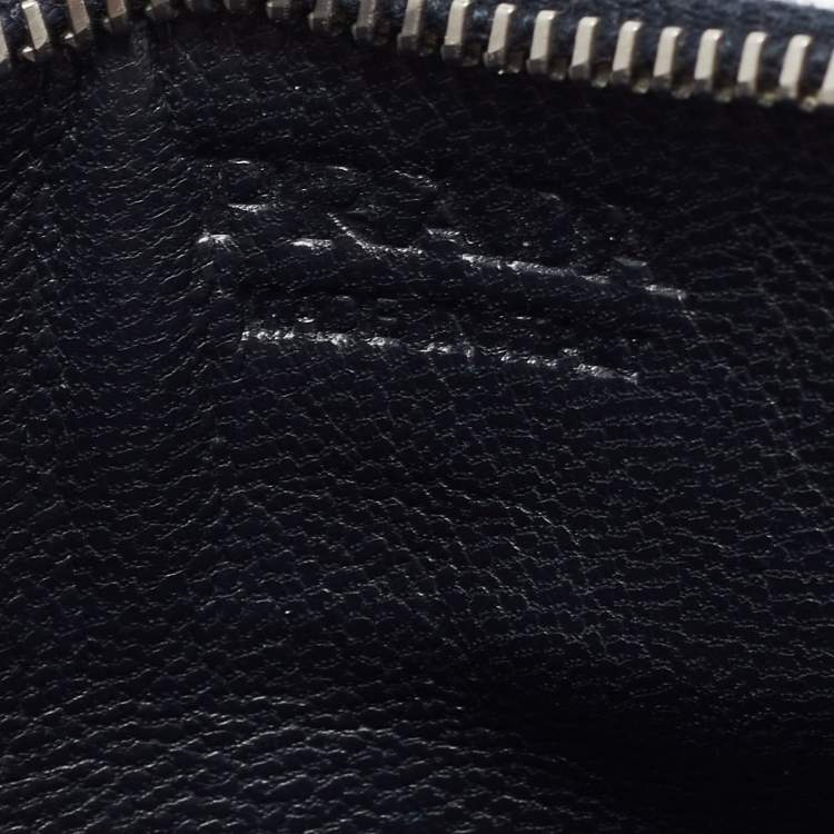 Pre Owned Prada Blue Saffiano Leather Zip Card Holder