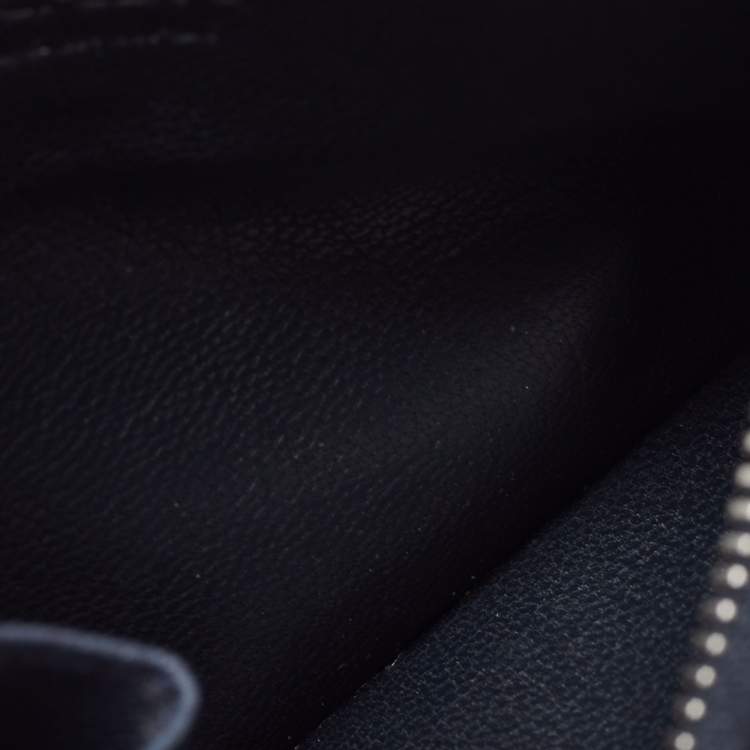 Pre Owned Prada Blue Saffiano Leather Zip Card Holder