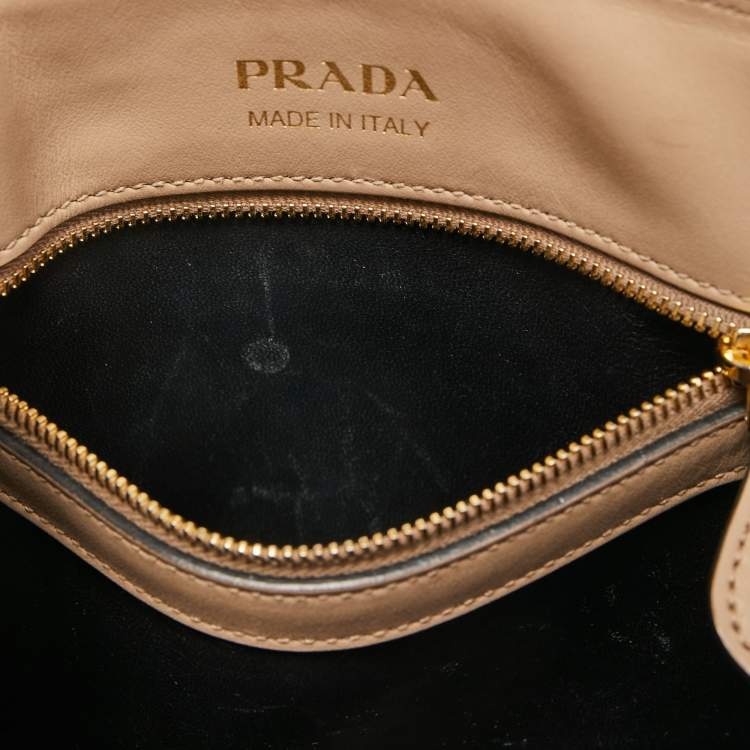 Pre Owned Prada Beige Saffiano Leather Bibliotheque Tote