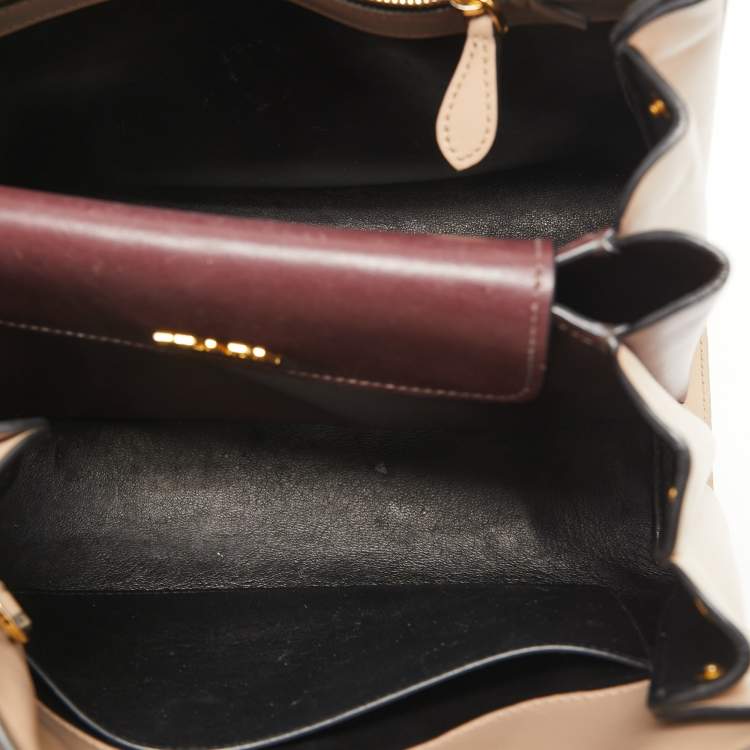 Pre Owned Prada Beige Saffiano Leather Bibliotheque Tote