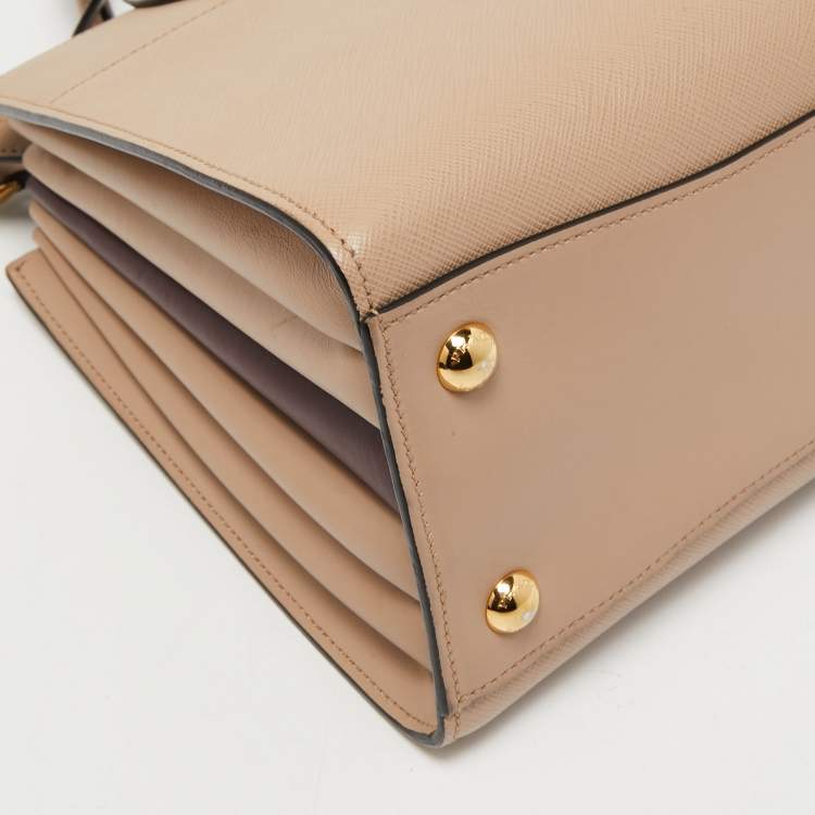 Pre Owned Prada Beige Saffiano Leather Bibliotheque Tote