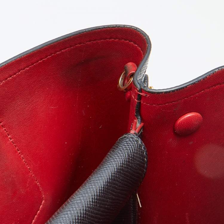 Pre Owned Prada Black Saffiano Cuir Leather Medium Double Handle Tote