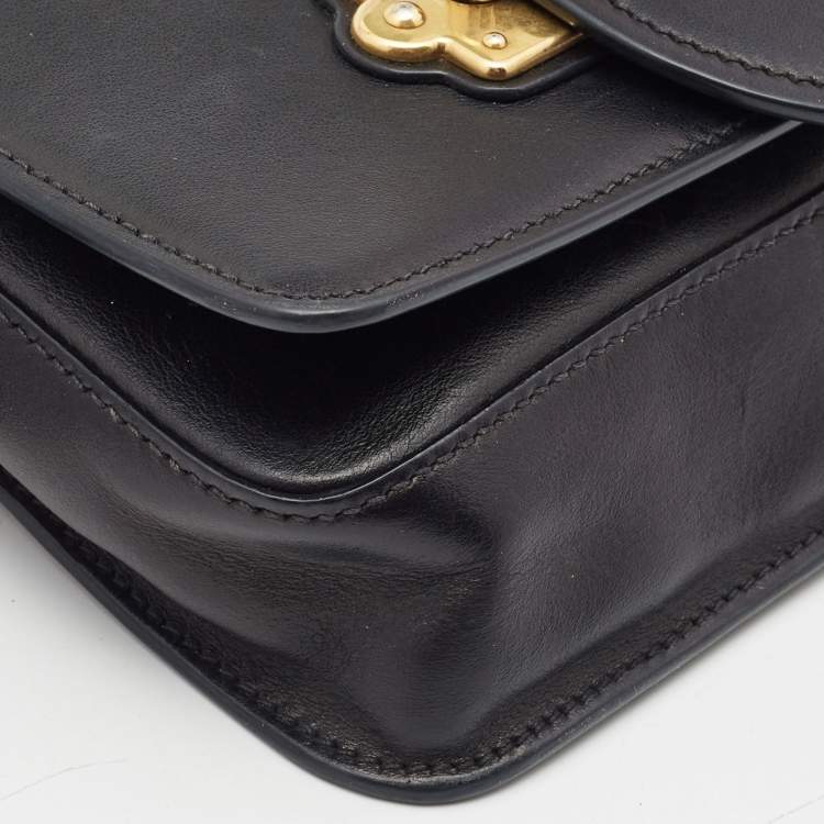 Pre Owned Prada Black Leather Cahier Belt Bag