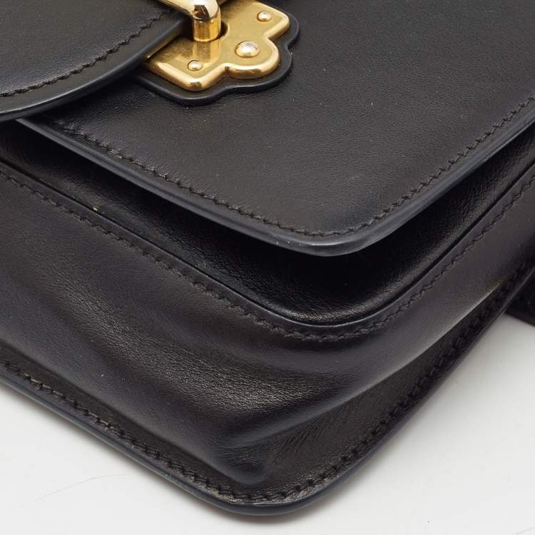 Pre Owned Prada Black Leather Cahier Belt Bag