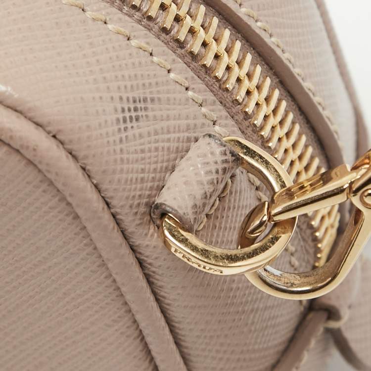 Pre Owned Prada Beige Saffiano Leather Camera Crossbody Bag