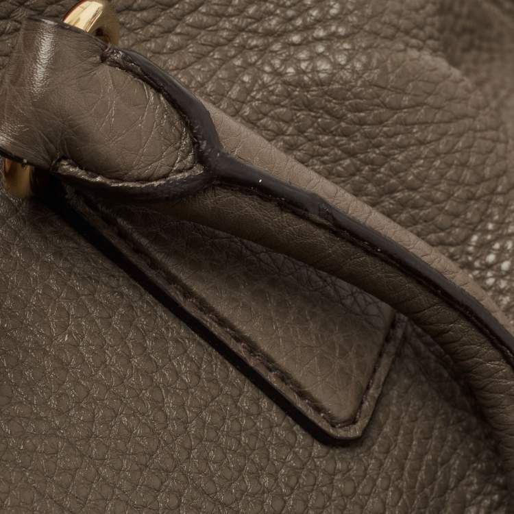 Pre Owned Prada Grey Vitello Daino Leather Shopper Tote