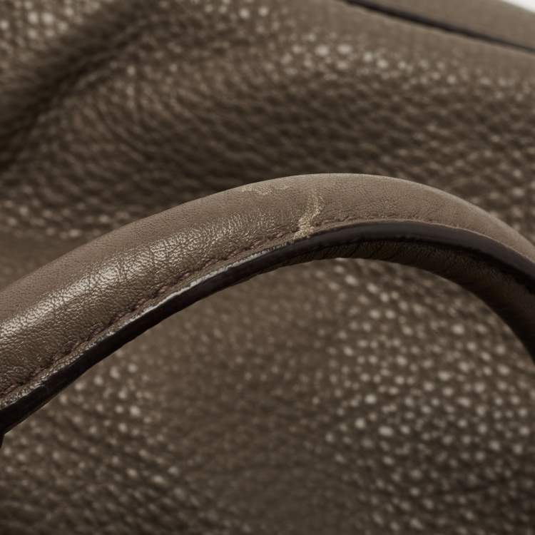 Pre Owned Prada Grey Vitello Daino Leather Shopper Tote