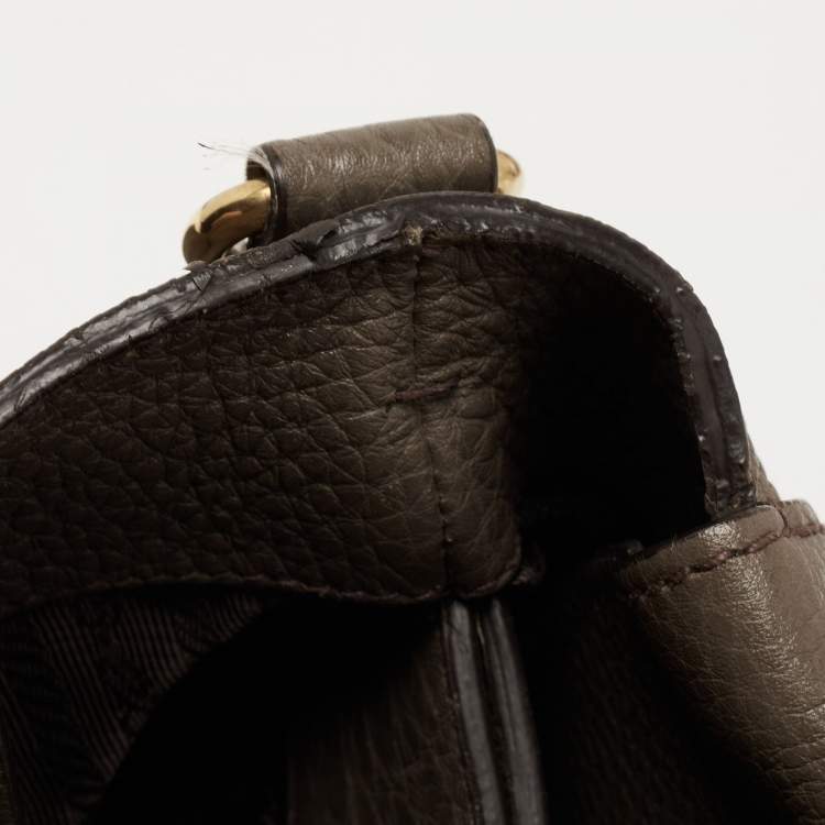 Pre Owned Prada Grey Vitello Daino Leather Shopper Tote