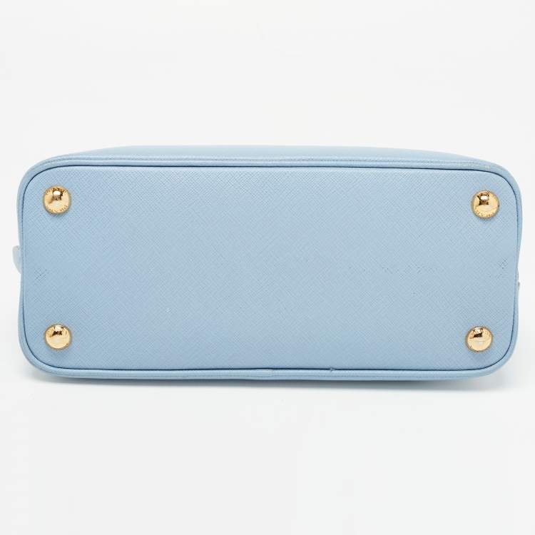 Pre Owned Prada Blue Saffiano Lux Leather Small Promenade Satchel