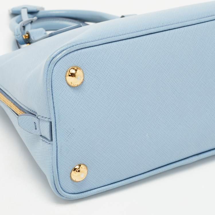 Pre Owned Prada Blue Saffiano Lux Leather Small Promenade Satchel