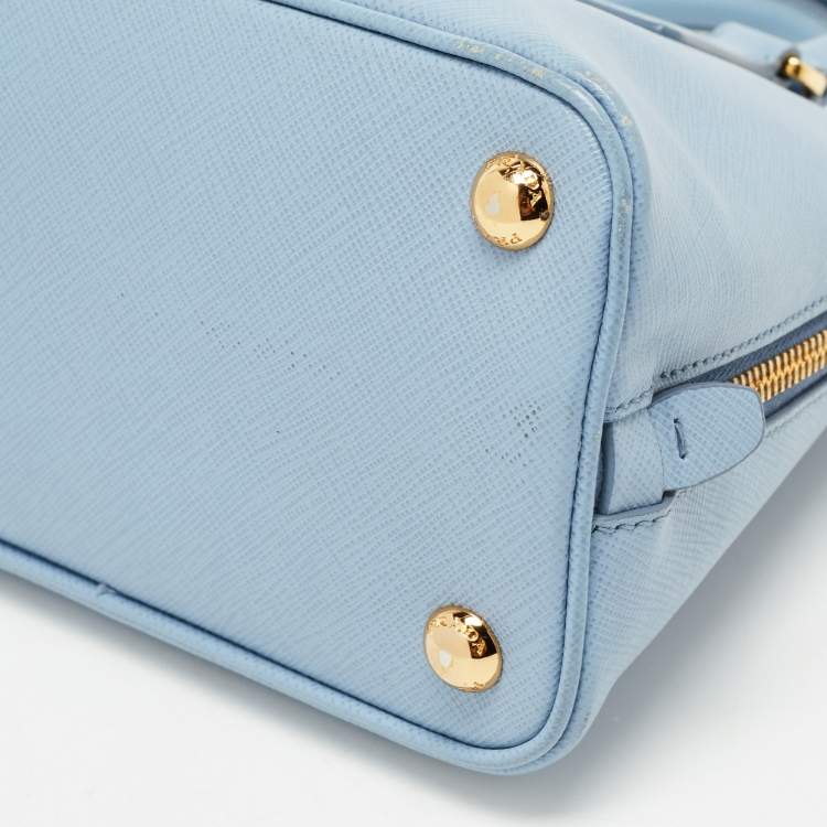 Pre Owned Prada Blue Saffiano Lux Leather Small Promenade Satchel