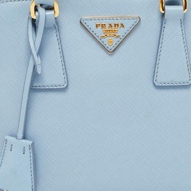 Pre Owned Prada Blue Saffiano Lux Leather Small Promenade Satchel