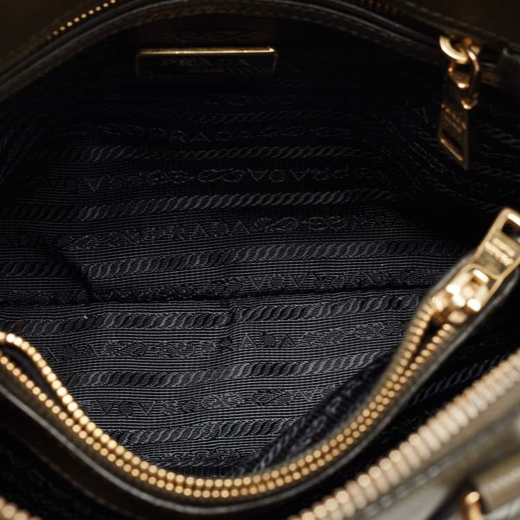 Pre Owned Prada Green Saffiano Lux Leather Small Promenade Satchel