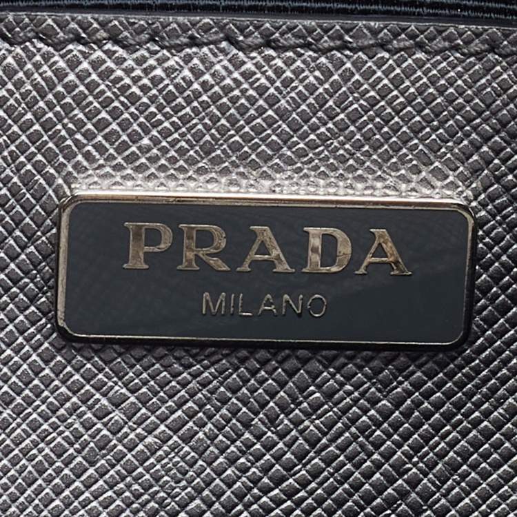 Pre Owned Prada Silver Leather Mini Promenade Satchel