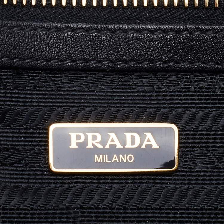 Pre Owned Prada Black Quilted Nylon Pushlock Shoulder Bag