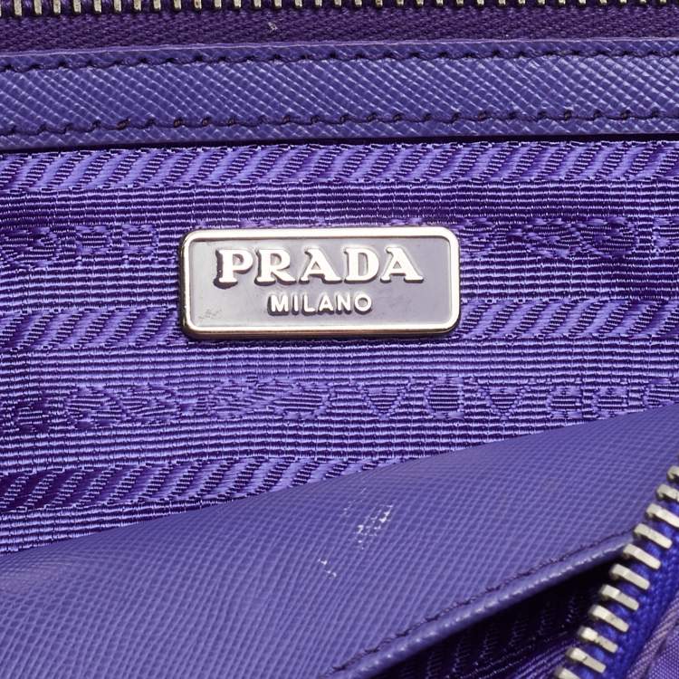 Pre Owned Prada Purple Quilted Nylon Flap Chain Shoulder Bag