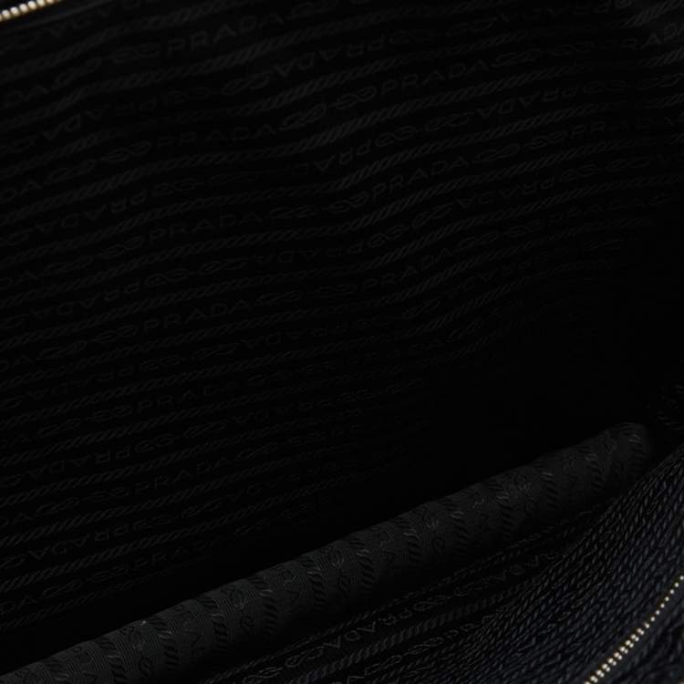 Pre Owned Prada Black Saffiano Leather Laptop Bag