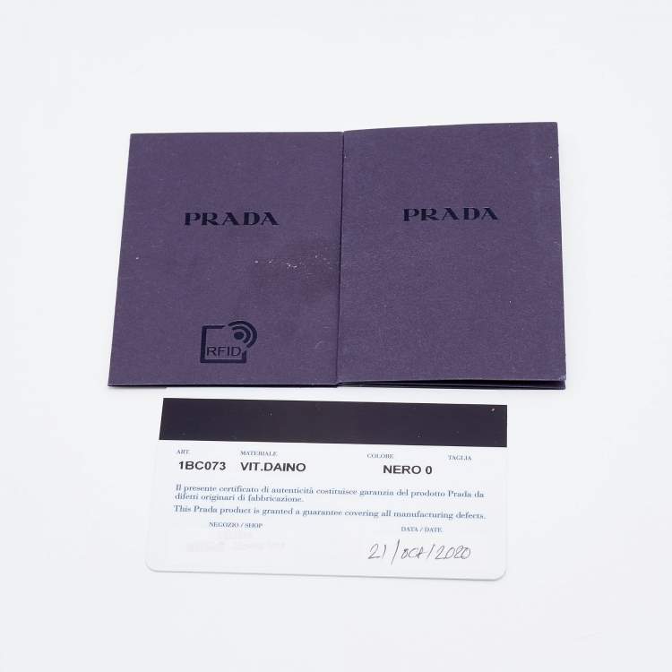 Pre Owned Prada Black Vitello Daino Leather Shoulder Bag