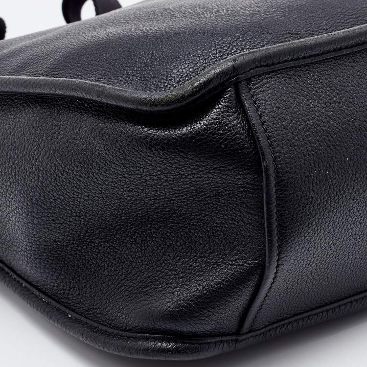 Pre Owned Prada Black Vitello Daino Leather Shoulder Bag