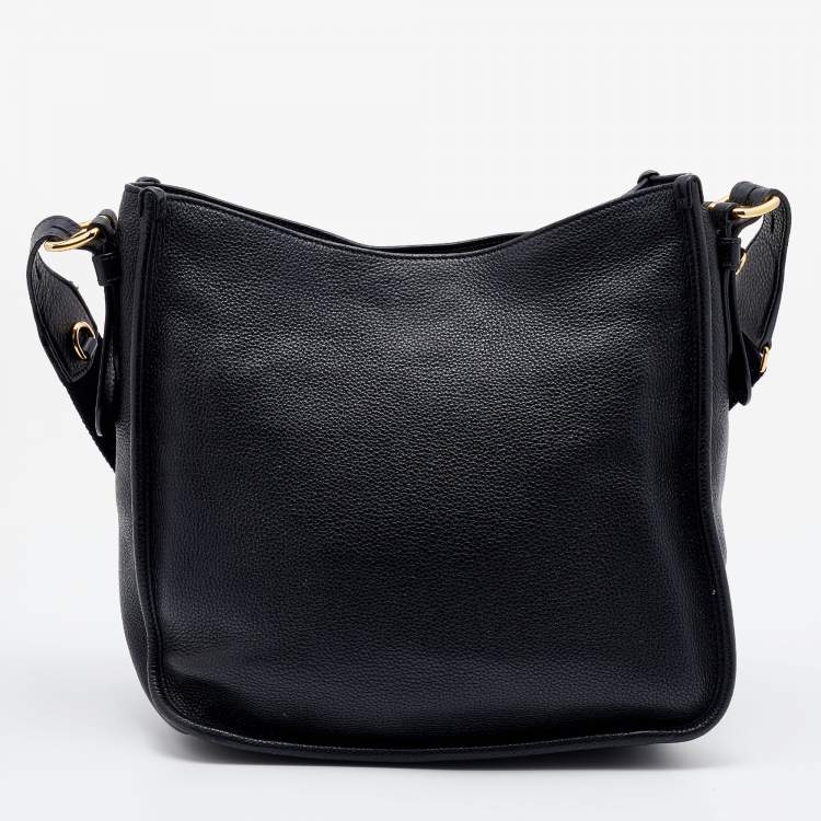 Pre Owned Prada Black Vitello Daino Leather Shoulder Bag