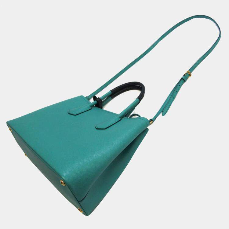 Prada Saffiano Cuir Double Tote - Green Totes, Handbags - PRA874516