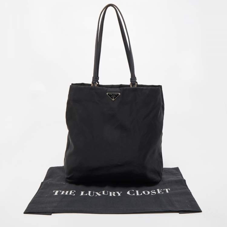 Pre Owned Prada Black Tessuto Tote Bag