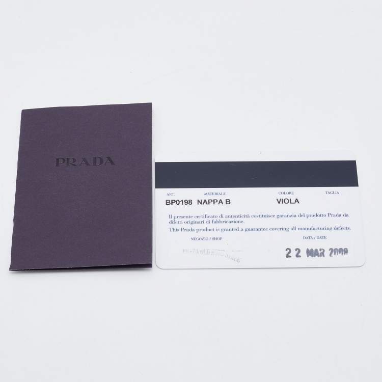 Pre Owned Prada Purple Leather Zip Pouch