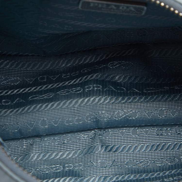 Pre Owned Prada Blue Nylon and Leather Re-Edition 2005 Shoulder Bag