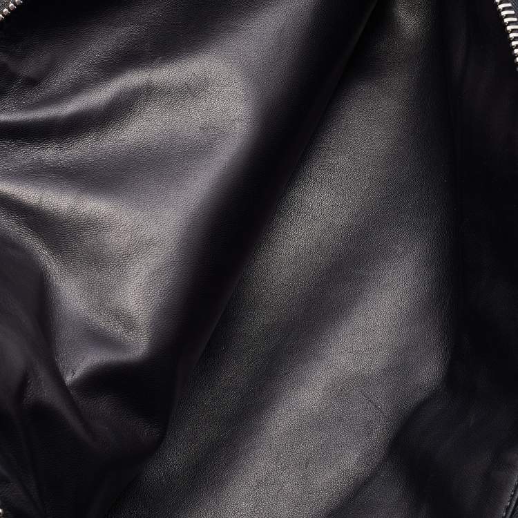 Pre Owned Prada Black Diano Leather Top Zip Bag