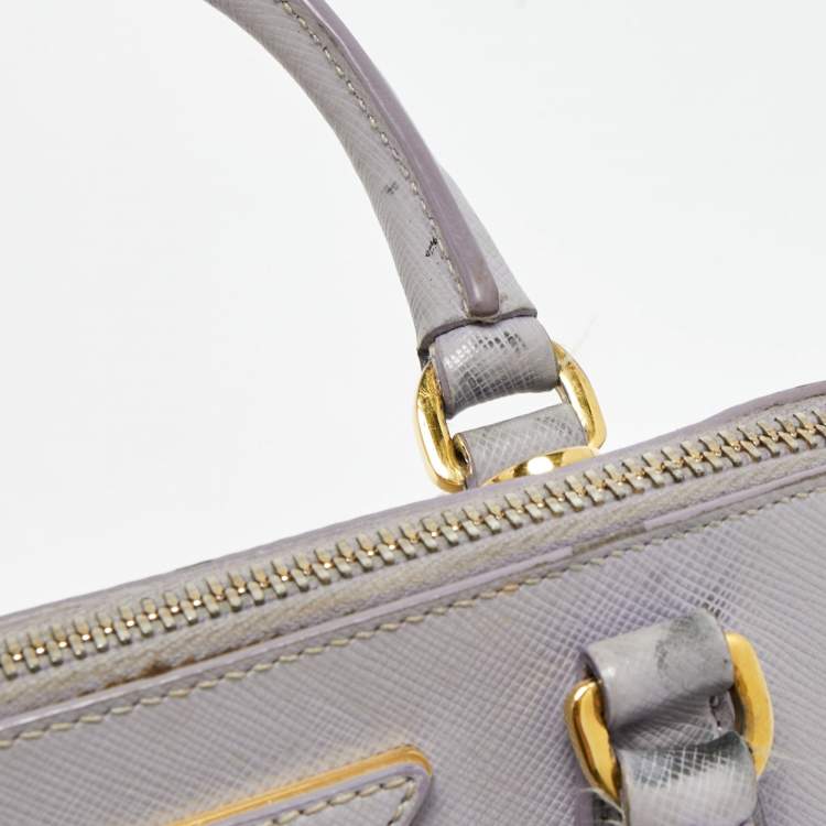 Pre Owned Prada Lilac Saffiano Lux Leather Small Promenade Satchel