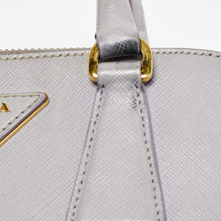 Pre Owned Prada Lilac Saffiano Lux Leather Small Promenade Satchel