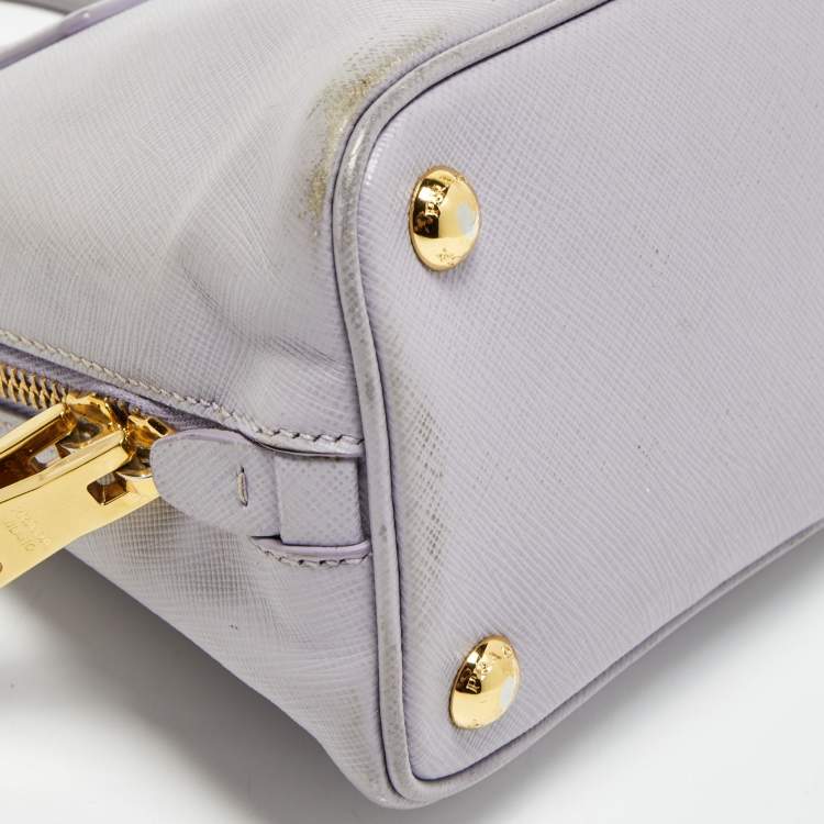 Pre Owned Prada Lilac Saffiano Lux Leather Small Promenade Satchel