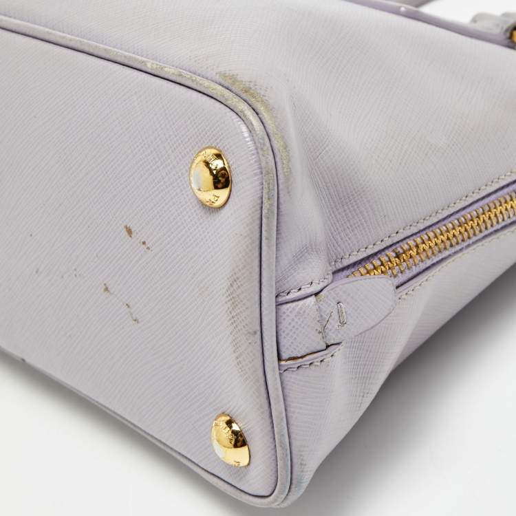 Pre Owned Prada Lilac Saffiano Lux Leather Small Promenade Satchel
