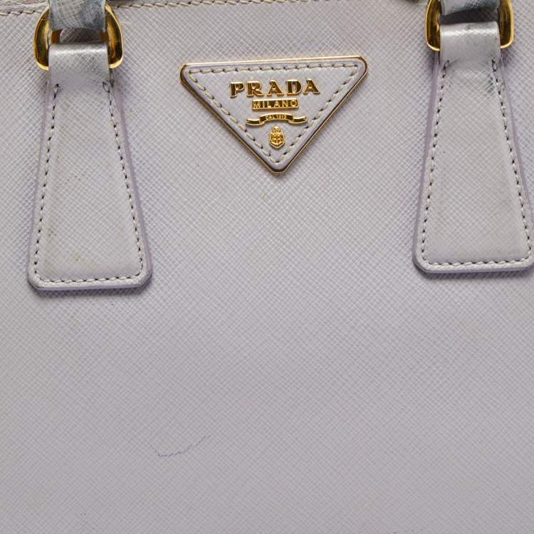 Pre Owned Prada Lilac Saffiano Lux Leather Small Promenade Satchel