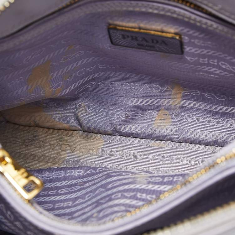 Pre Owned Prada Lilac Saffiano Lux Leather Small Promenade Satchel