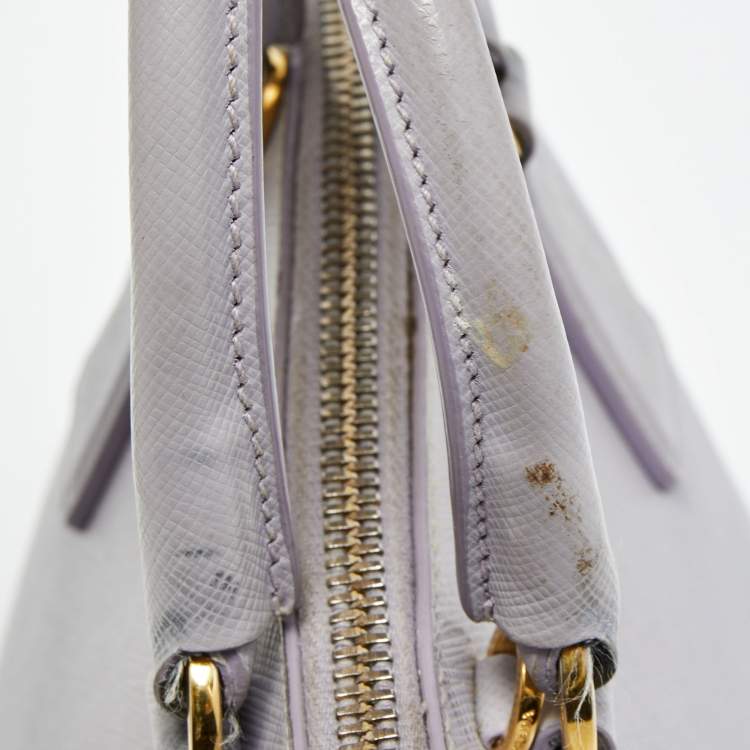 Pre Owned Prada Lilac Saffiano Lux Leather Small Promenade Satchel