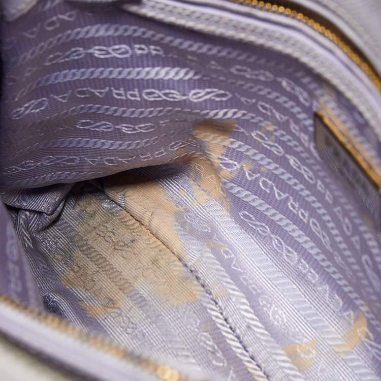 Pre Owned Prada Lilac Saffiano Lux Leather Small Promenade Satchel