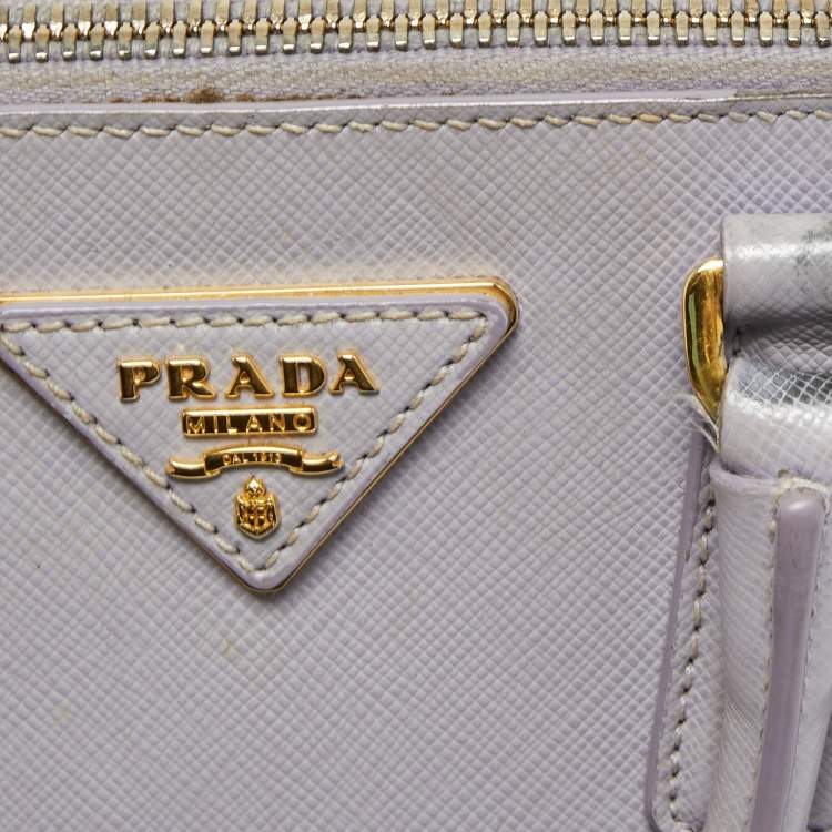 Pre Owned Prada Lilac Saffiano Lux Leather Small Promenade Satchel