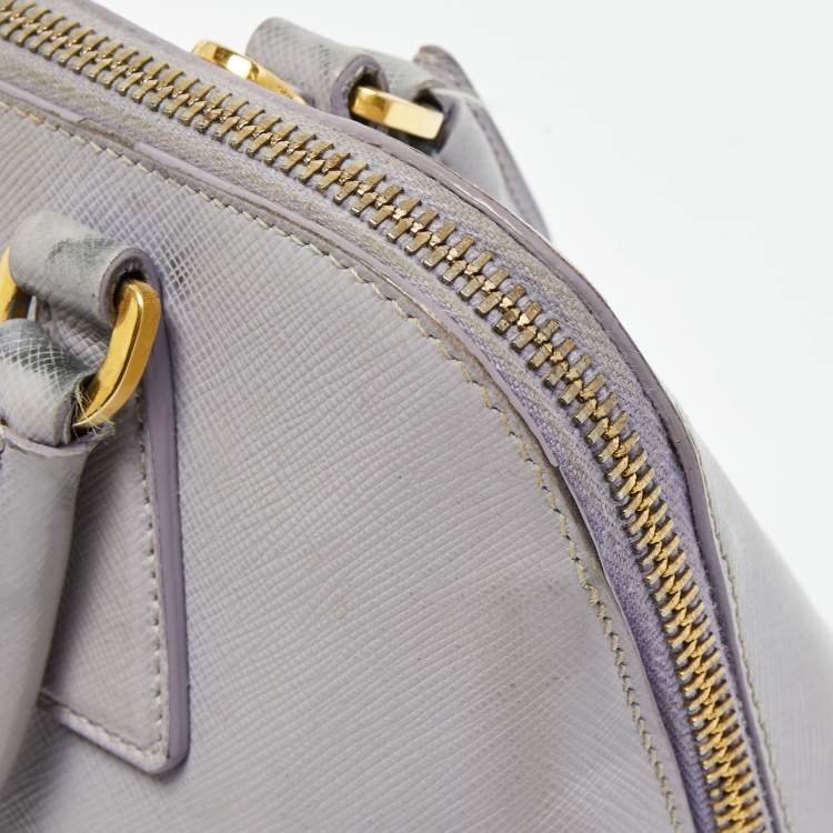 Pre Owned Prada Lilac Saffiano Lux Leather Small Promenade Satchel