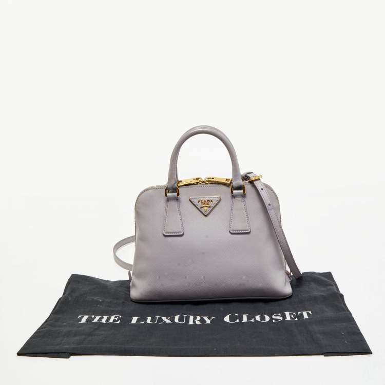 Pre Owned Prada Lilac Saffiano Lux Leather Small Promenade Satchel